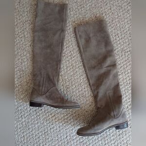 Stuart Weitzman 5050 taupe suede leather overknee riding boots size 7.5
